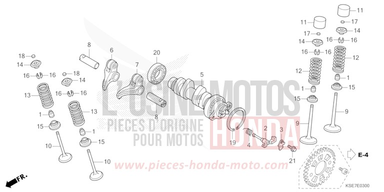 ARBRE A CAMES/SOUPAPE de CRF150R "Grandes Roues" EXTREME RED (R292) 2022